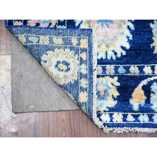 Oushak And Peshawar Wool Hand Knotted Rug Blue Blue 4.1X5.9 -O073625