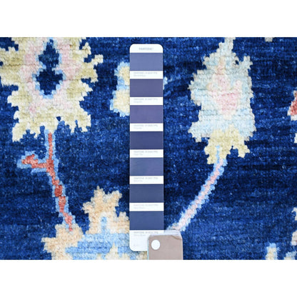 Oushak And Peshawar Wool Hand Knotted Rug Blue Blue 4.1X5.9 -O073625