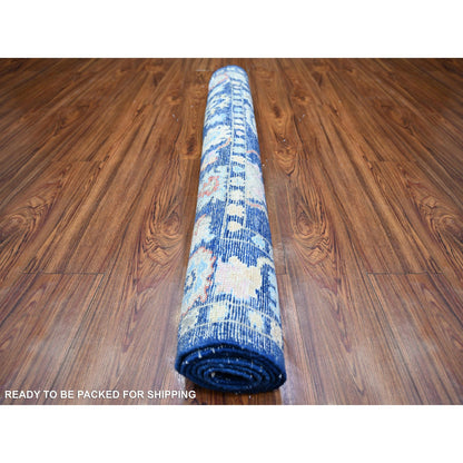 Oushak And Peshawar Wool Hand Knotted Rug Blue Blue 4.1X5.9 -O073625