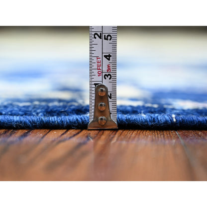 Oushak And Peshawar Wool Hand Knotted Rug Blue Blue 4.1X5.9 -O073625