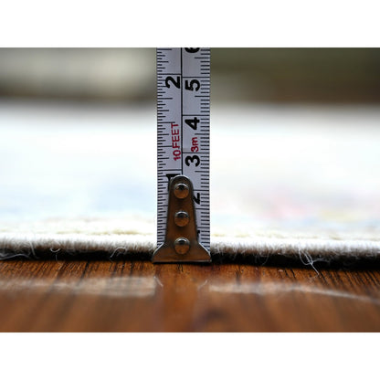 Oushak And Peshawar Wool Hand Knotted Rug Ivory Ivory 2.8X19.1 -O073648