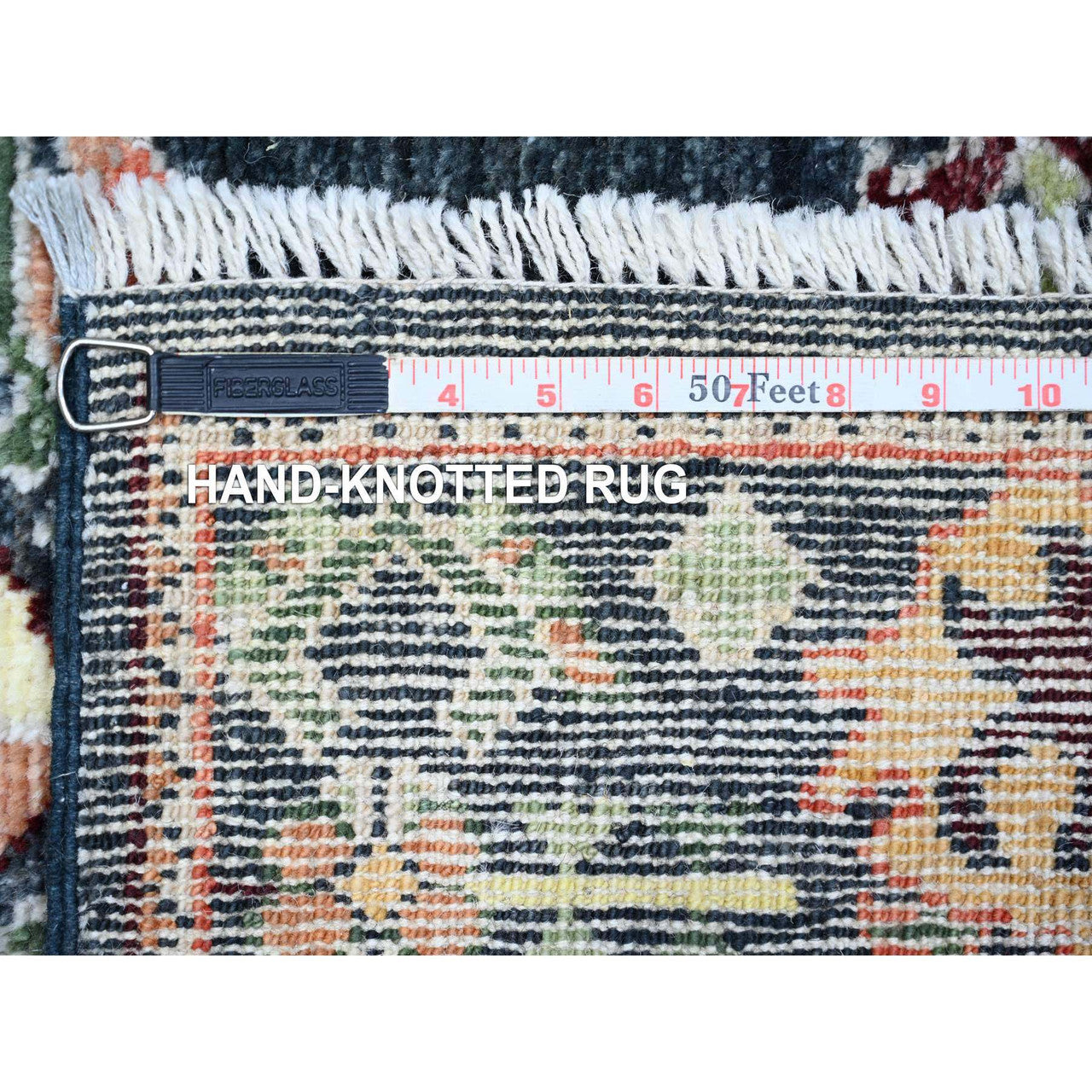 Black 2'9" x 9'9" Oushak And Peshawar Hand knotted Wool Rug - Sku: O073656