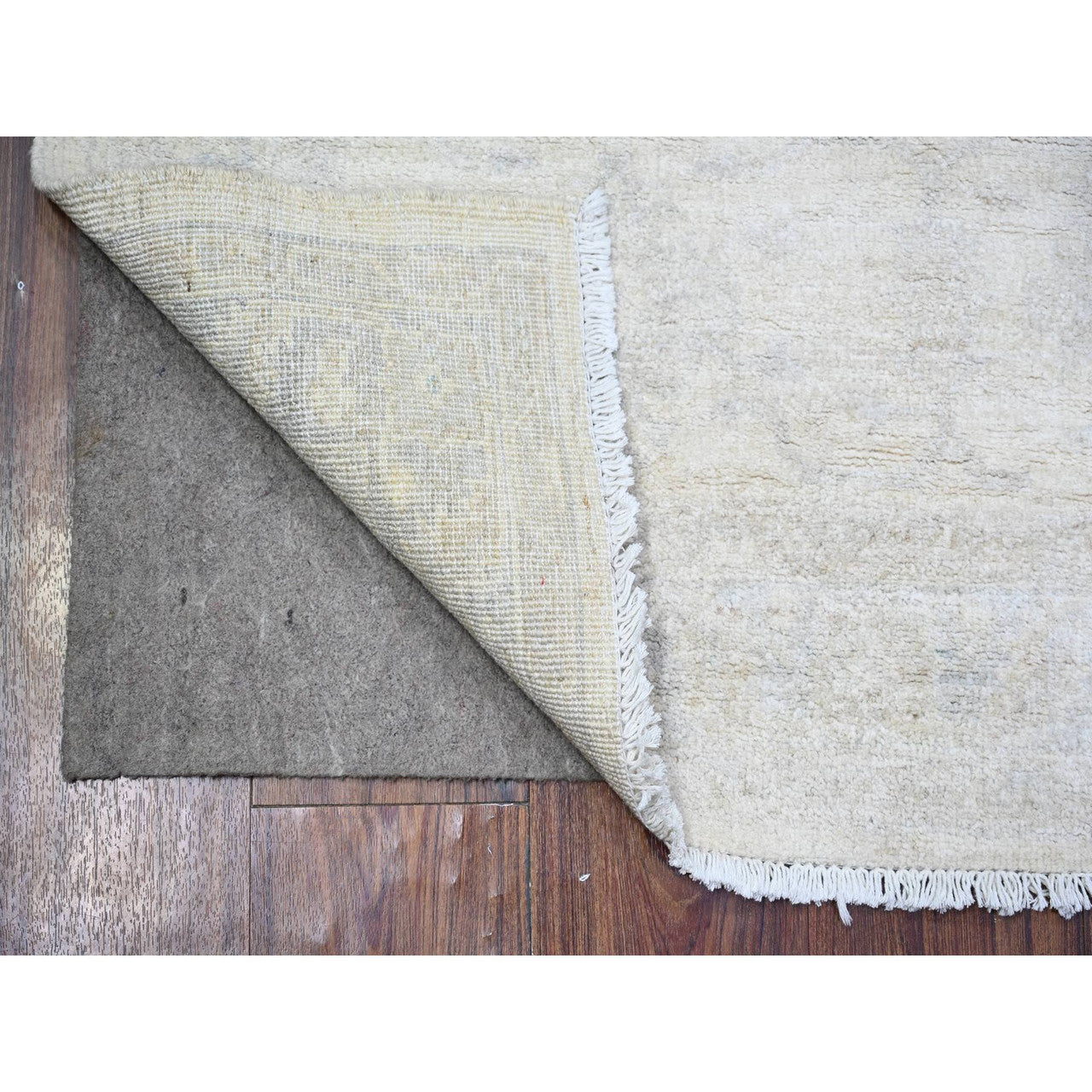 Oushak And Peshawar Wool Hand Knotted Rug Ivory Ivory 3.1X4.10 -O073679