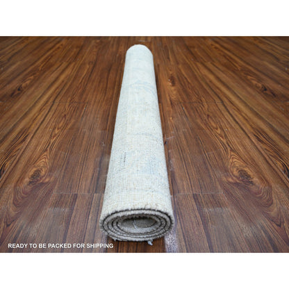 Oushak And Peshawar Wool Hand Knotted Rug Ivory Ivory 3.1X4.10 -O073679