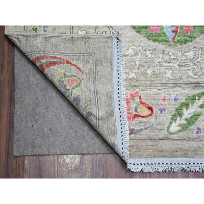 Oushak And Peshawar Wool Hand Knotted Rug Beige No Border 10.1X13.8 -O073680