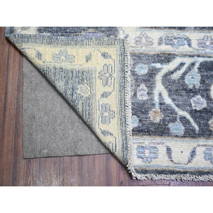 Oushak And Peshawar Wool Hand Knotted Rug Grey Gray 9.0X11.8 -O073698