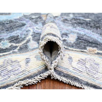 Oushak And Peshawar Wool Hand Knotted Rug Grey Gray 9.0X11.8 -O073698