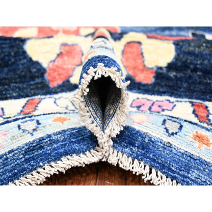 Oushak And Peshawar Wool Hand Knotted Rug Blue Midnight Blue 12.0X15.2 -O073701