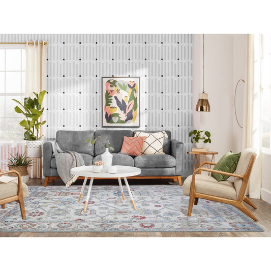 Oushak And Peshawar Wool Hand Knotted Rug Ivory Ivory 6.1X9.4 -O073703