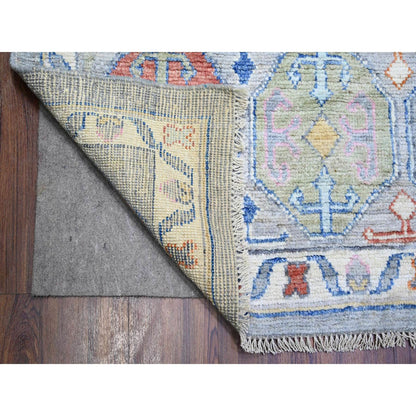 Tribal & Geometric Wool Hand Knotted Rug Grey Gray 10.1X13.9 -O073707