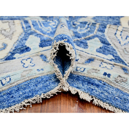 Tribal & Geometric Wool Hand Knotted Rug Blue Blue 11.10X15.1 -O073708