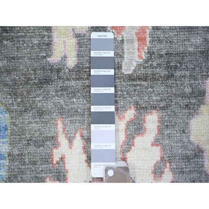 Oushak And Peshawar Wool Hand Knotted Rug Black Gray 6.2X8.10 -O073712