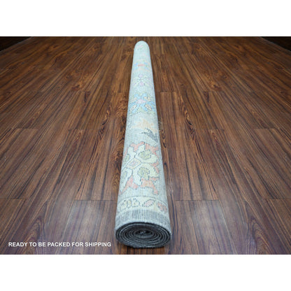 Oushak And Peshawar Wool Hand Knotted Rug Black Gray 6.2X8.10 -O073712