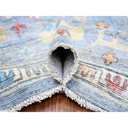 Oushak And Peshawar Wool Hand Knotted Rug Blue Blue 10.0X9.8 -O073713