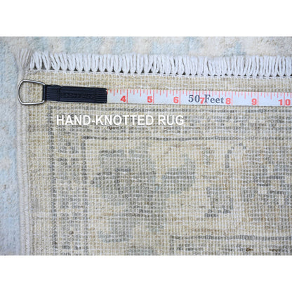 Oushak And Peshawar Wool Hand Knotted Rug Ivory Ivory 2.8X20.5 -O073729