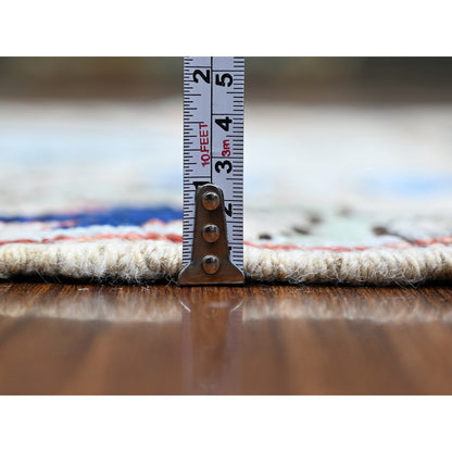 Tribal & Geometric Wool Hand Knotted Rug Brown No Border 2.10X9.7 -O073735