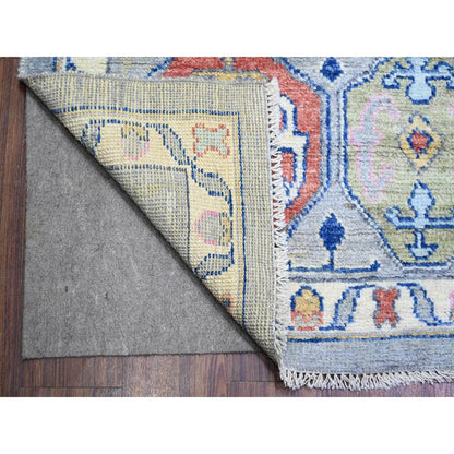 Tribal & Geometric Wool Hand Knotted Rug Grey Gray 10.3X13.7 -O073737