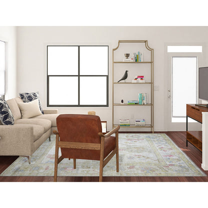 Oushak And Peshawar Wool Hand Knotted Rug Ivory Ivory 8.0X9.9 -O073764