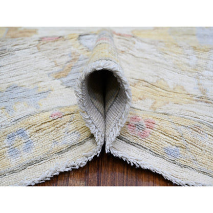 Oushak And Peshawar Wool Hand Knotted Rug Ivory Ivory 8.0X9.9 -O073764