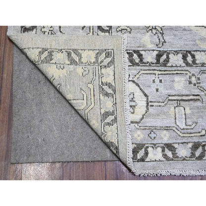 Oushak And Peshawar Wool Hand Knotted Rug Grey Gray 8.1X10.10 -O073766