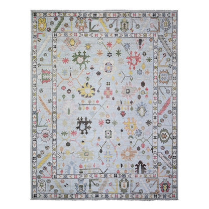 Oushak And Peshawar Wool Hand Knotted Rug Blue Blue 8.2X10.5 -O073774