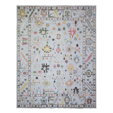 Oushak And Peshawar Wool Hand Knotted Rug Blue Blue 8.2X10.5 -O073774