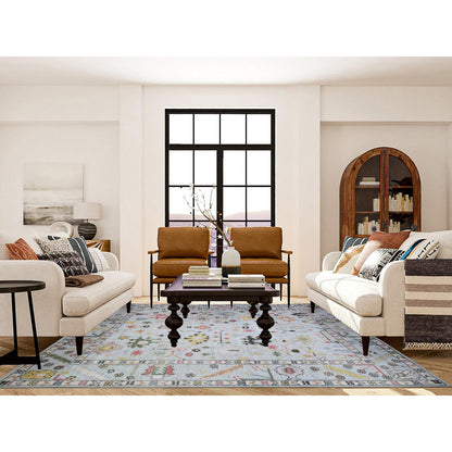 Oushak And Peshawar Wool Hand Knotted Rug Blue Blue 8.2X10.5 -O073774