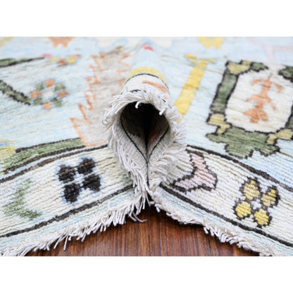 Oushak And Peshawar Wool Hand Knotted Rug Blue Blue 8.2X10.5 -O073774