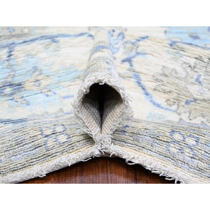 Oushak And Peshawar Wool Hand Knotted Rug Ivory Ivory 8.0X9.10 -O073780