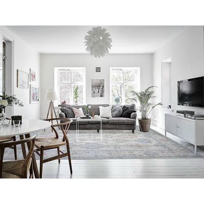 Oushak And Peshawar Wool Hand Knotted Rug Ivory Gray 9.4X12.0 -O073796