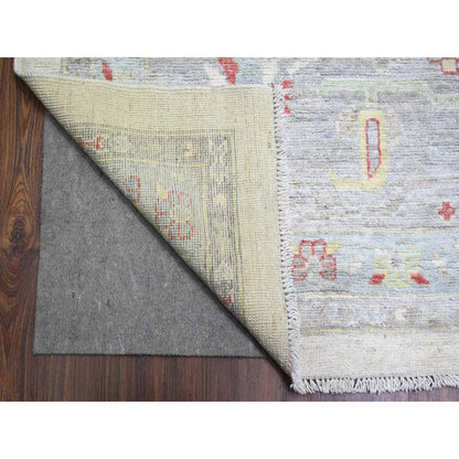 Oushak And Peshawar Wool Hand Knotted Rug Ivory Gray 13.10X19.0 -O073797