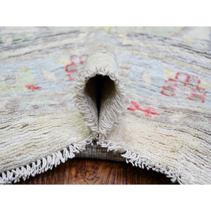 Oushak And Peshawar Wool Hand Knotted Rug Ivory Gray 13.10X19.0 -O073797