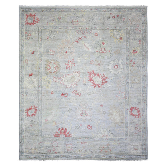 Oushak And Peshawar Wool Hand Knotted Rug Grey Gray 8.3X9.8 -O073799