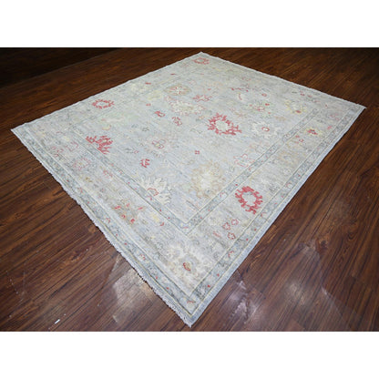 Oushak And Peshawar Wool Hand Knotted Rug Grey Gray 8.3X9.8 -O073799