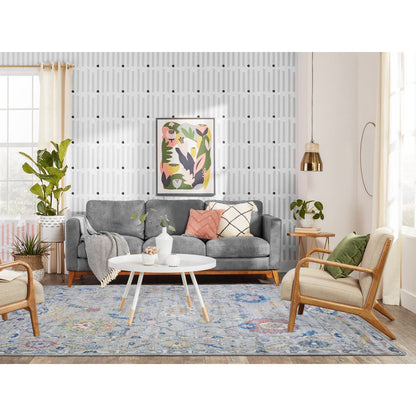 Oushak And Peshawar Wool Hand Knotted Rug Grey Gray 5.10X8.8 -O073800