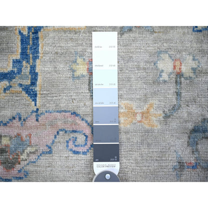 Oushak And Peshawar Wool Hand Knotted Rug Grey Gray 5.10X8.8 -O073800