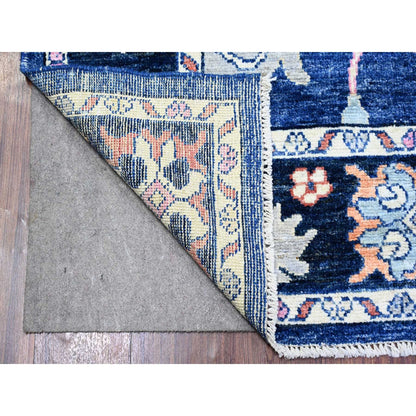 Oushak And Peshawar Wool Hand Knotted Rug Blue Blue 6.2X8.10 -O073802