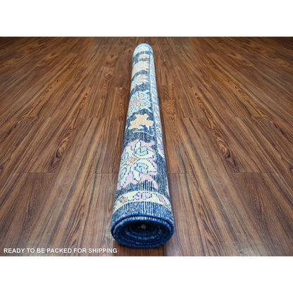 Oushak And Peshawar Wool Hand Knotted Rug Blue Blue 6.2X8.10 -O073802