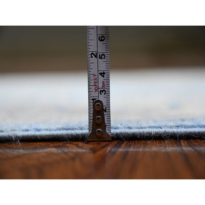 Oushak And Peshawar Wool Hand Knotted Rug Blue Ivory 2.5X18.10 -O073808