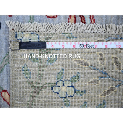Oushak And Peshawar Wool Hand Knotted Rug Grey Gray 2.9X7.7 -O073816