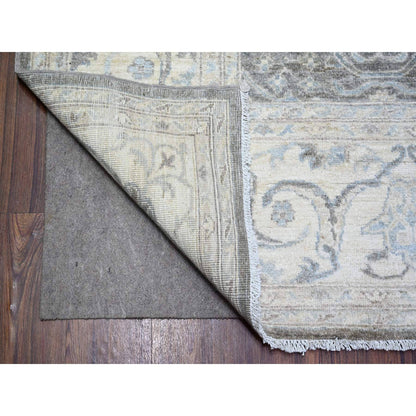 Oushak And Peshawar Wool Hand Knotted Rug Grey Ivory 8.1X9.8 -O073826