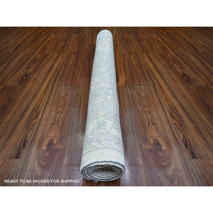 Oushak And Peshawar Wool Hand Knotted Rug Beige Gray 4.0X6.1 -O073844