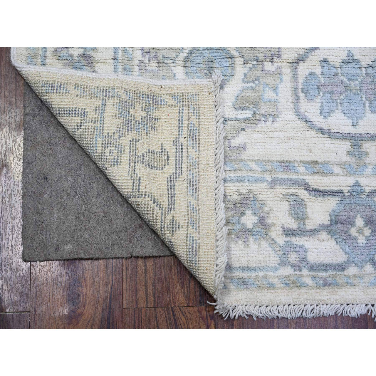 Oushak And Peshawar Wool Hand Knotted Rug Ivory Ivory 4.0X6.0 -O073846