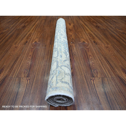 Oushak And Peshawar Wool Hand Knotted Rug Ivory Ivory 4.0X6.0 -O073846