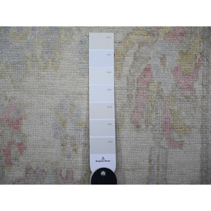 Oushak And Peshawar Wool Hand Knotted Rug Beige Light Blue 2.10X16.0 -O073854