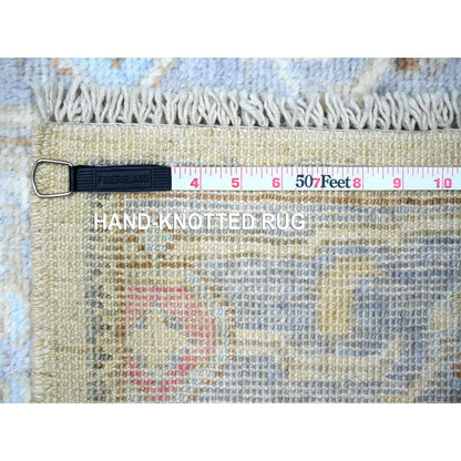 Oushak And Peshawar Wool Hand Knotted Rug Beige Light Blue 2.9X15.10 -O073860