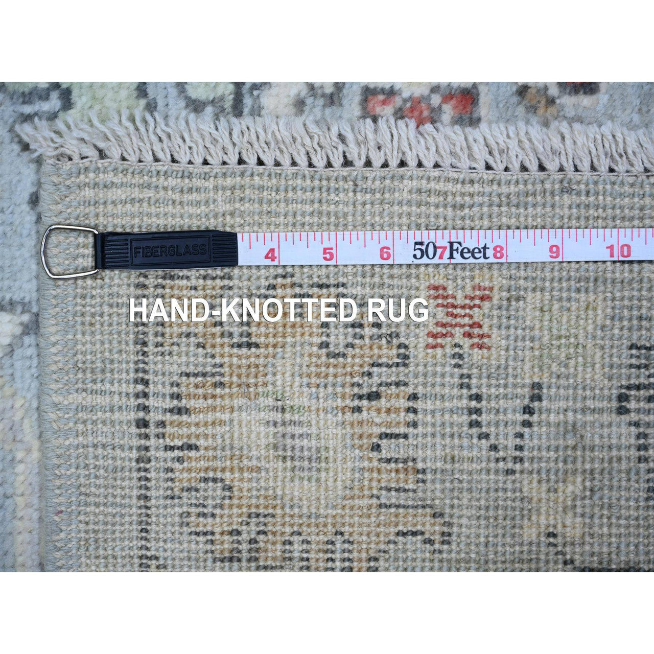 Blue 3'0" x 9'5" Oushak And Peshawar Hand knotted Wool Rug - Sku: O073869