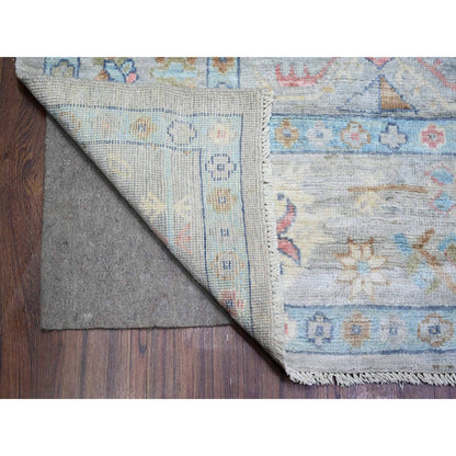 Oushak And Peshawar Wool Hand Knotted Rug Grey Gray 9.1X11.9 -O073893