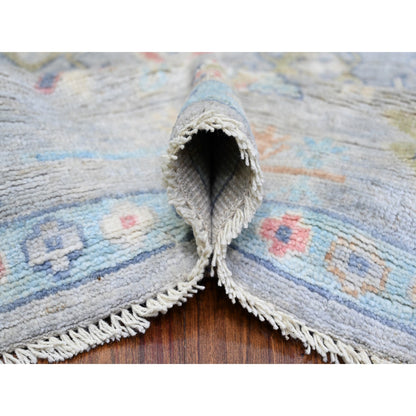 Oushak And Peshawar Wool Hand Knotted Rug Grey Gray 9.1X11.9 -O073893
