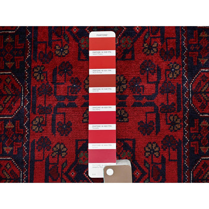 Tribal & Geometric Wool Hand Knotted Rug Red 1.9x4.10 -O0738